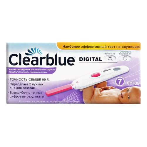 Тест на овуляцию Clearblue Digital цифровой с принадлежностями 7 шт. в Аптеки Столички