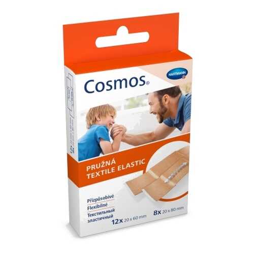 Пластырь Cosmos textil elastic эластичный бежевый 2 размера 20 шт. в Аптеки Столички