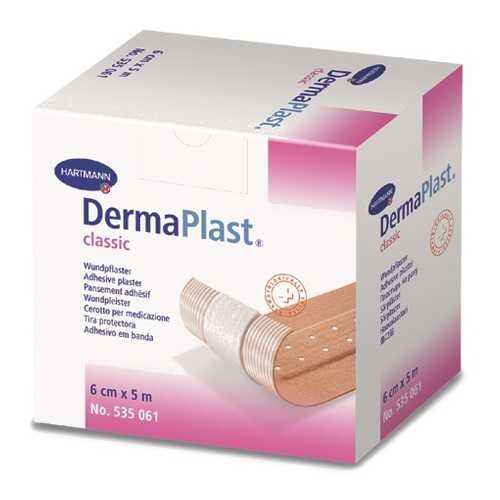 Пластырь DermaPlast classic, гипоаллергенный, текстильный телесный рулон 5 м х 6 см в Аптеки Столички