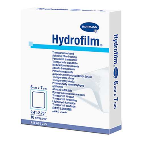 Самофиксирующаяся повязка HARTMANN Hydrofilm 6 см х 7 см прозрачная 10 шт. в Аптеки Столички