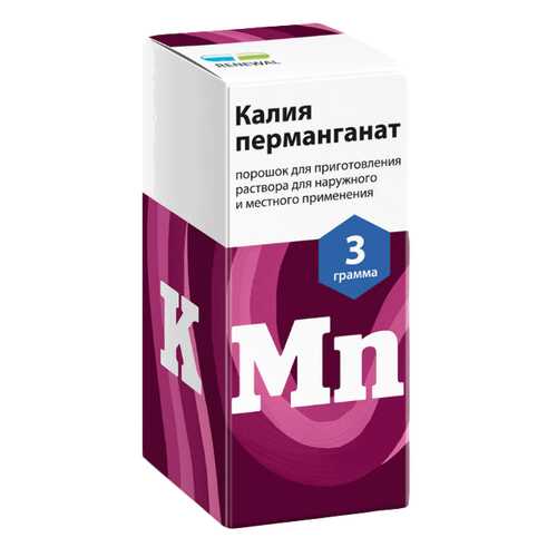 Калия перманганат пор. для пригот. раствора для местного и наруж.прим.3 г №1 Renewal в Аптеки Столички