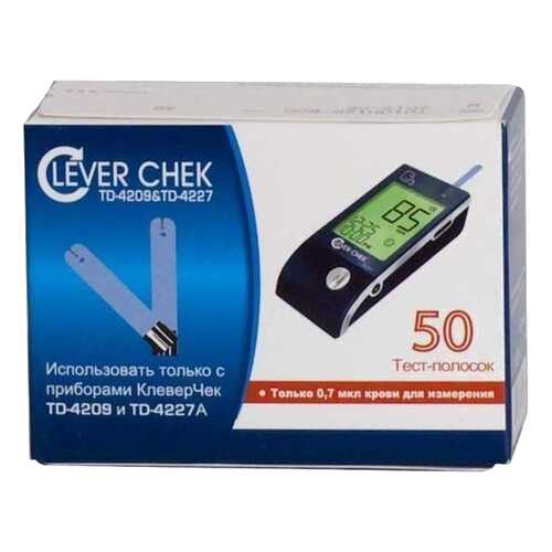 Тест-полоски для глюкометра TaiDoc Clever Chek TD-4227/TD-4209 50 шт. в Аптеки Столички