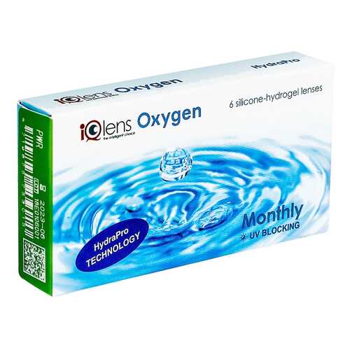 Контактные линзы IQlens Oxygen 6 линз R 8.6 -02,50 в Аптеки Столички