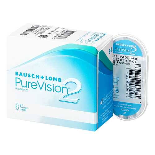 Контактные линзы PureVision 2 6 линз -1,75 в Аптеки Столички