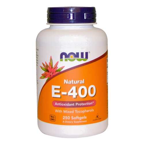 Витамин E NOW E-400 Mixed + Tocopherols 250 капс. в Аптеки Столички