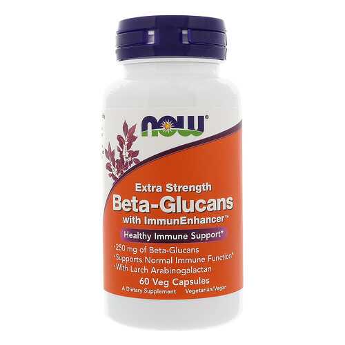 Добавка для иммунитета NOW Beta-Glucans Extra Strength 60 капс. в Аптеки Столички