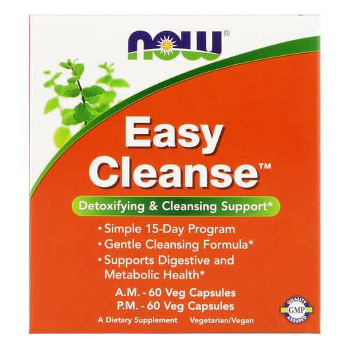 Добавка для пищеварения, добавка для здоровья NOW Easy Cleanse 120 капс. нейтральный в Аптеки Столички